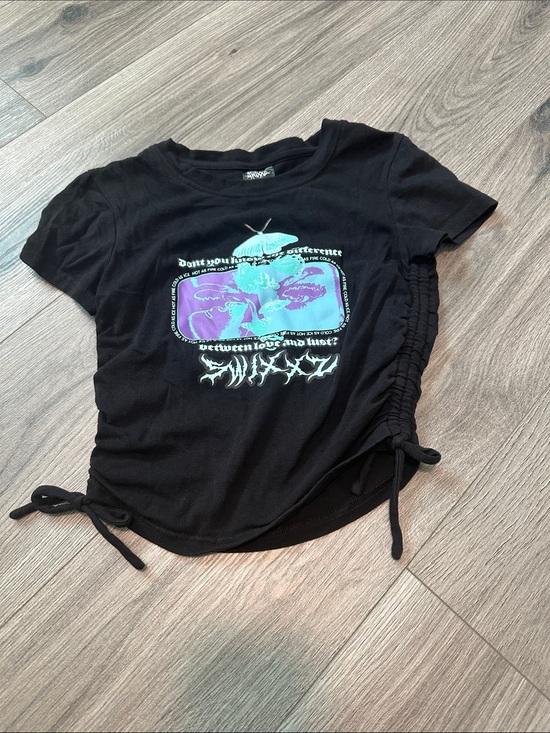 Zumiez Tops - Swixxz Black Graphic Tee with Mint Green & Lavender Print
